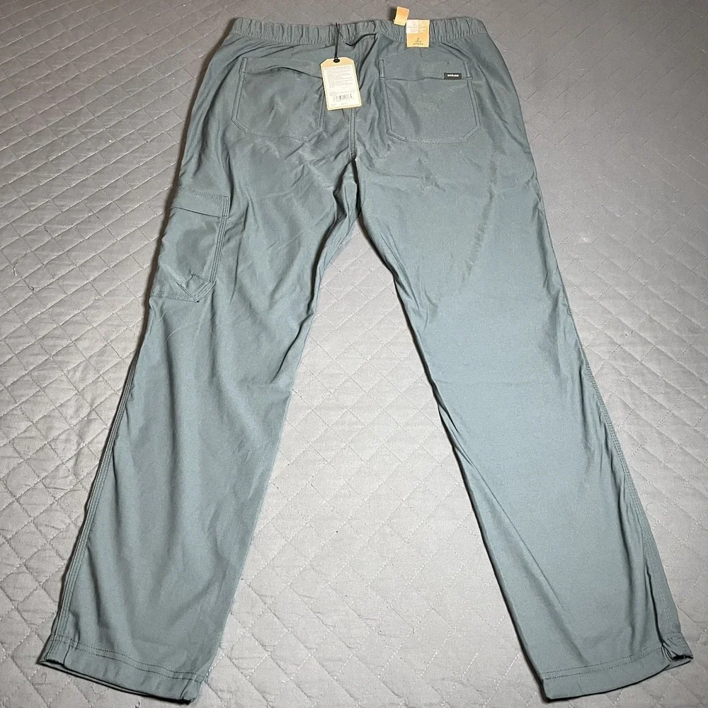 Prana Mens XL‎ x 30 Stretch Zion E-Waist Pants II Grey Blue Standard Fit - NWT